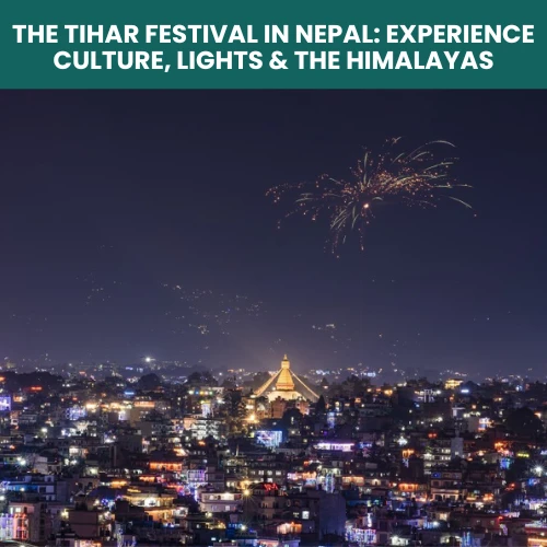 Colorful fireworks lighting up the sky during the Tihar Festival in Nepal