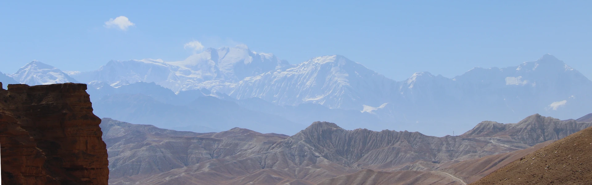 Remote mountains in restricted region of Nepal requiring special trekking permits