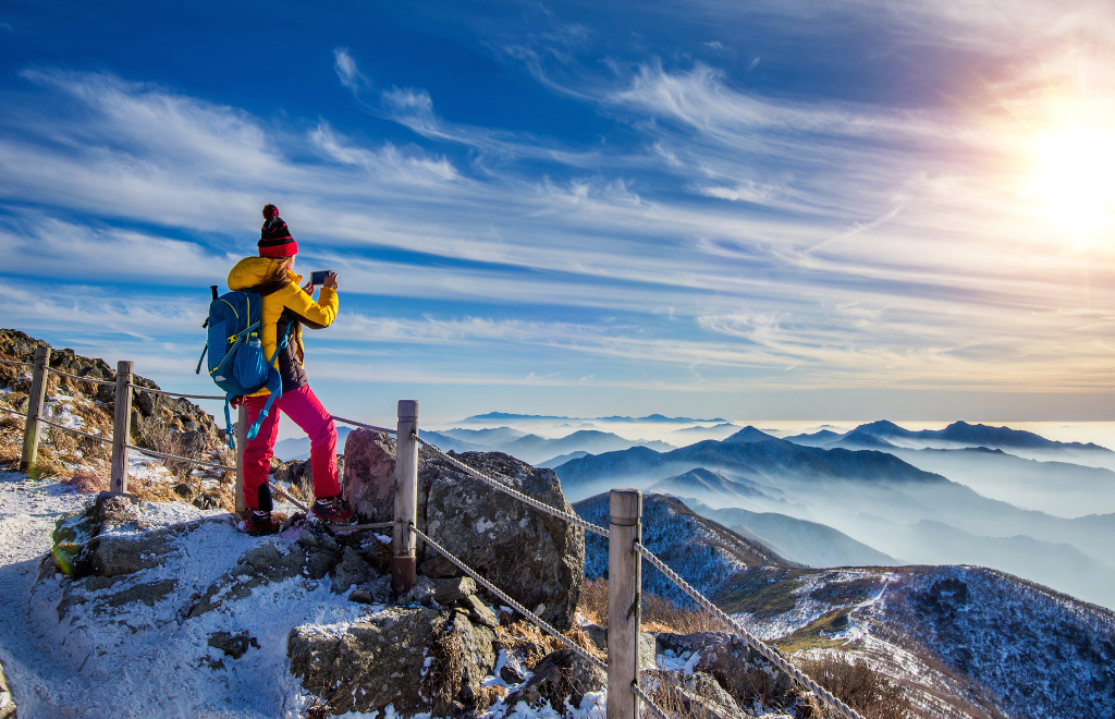 panaromic view of the mountains in everest region while trekking for mani rimdu festival in nepal