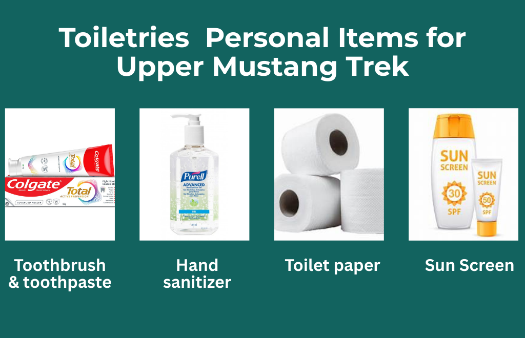 Personal Items for Upper Mustang Trek